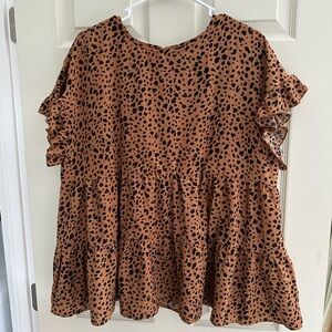 SHEIN Flowy top Cheetah print XXL